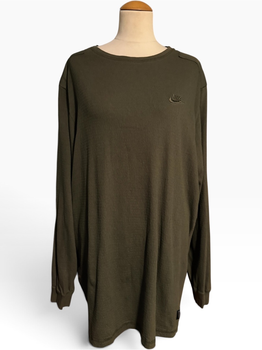 Nike Air Force 1 Long Sleeve T Shirt Khaki Green Size XL